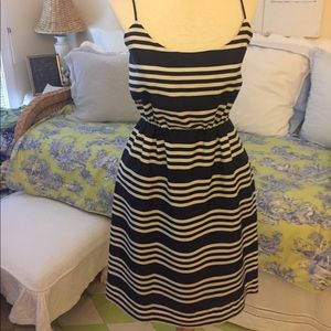 J Crew navy & white striped dress Size 2